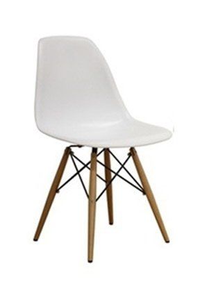 Designer Modern Plastic Dining Side Chair WoodLeg Eiffel Base Set of 2 | Amazon (US)