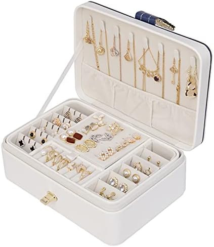 JinHuoHuo Small Travel Jewelry Box Organizer,Portable Travel Jewelry Case,Exquisite high-grade je... | Amazon (US)