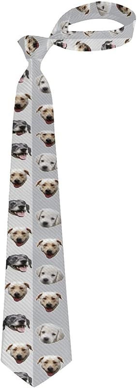 Custom Photo Tie Men Casual Personalized Tie with Pet Face Picture Novelty Tie | Amazon (US)