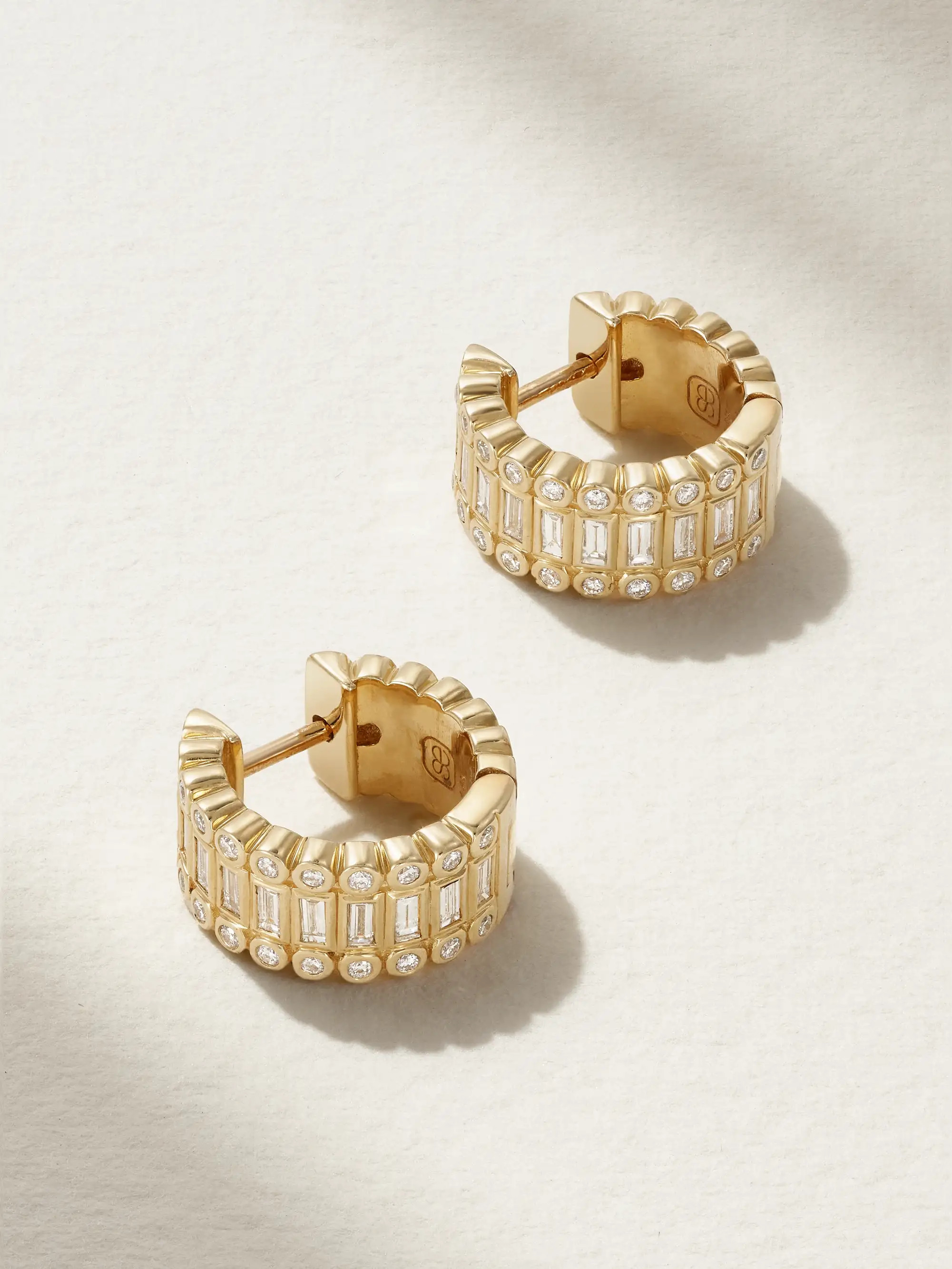 14-karat gold diamond hoop earrings | NET-A-PORTER (UK & EU)