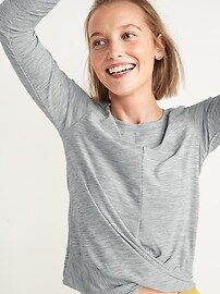 Relaxed Breathe ON Twist-Hem Cropped Top for Women | Old Navy (US)