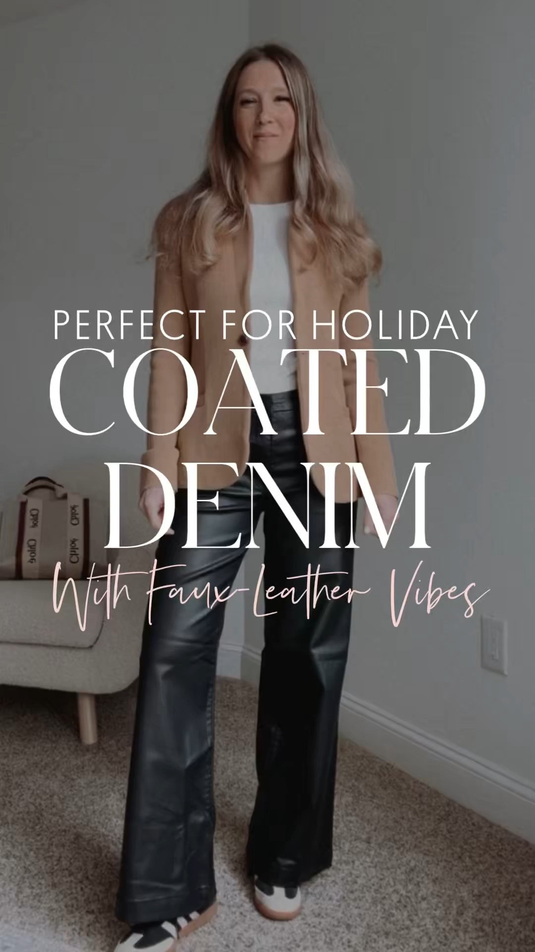 This pair of coated denim is perfect for the upcoming  holiday! The perfect amount of polish for dinner whether you’re with family and friends or going out! I’m wearing regular length here - not petite  

Sunsets and Stilettos, faux leather pants, winter fashion 


#LTKHoliday #LTKOver40 #LTKSeasonal
