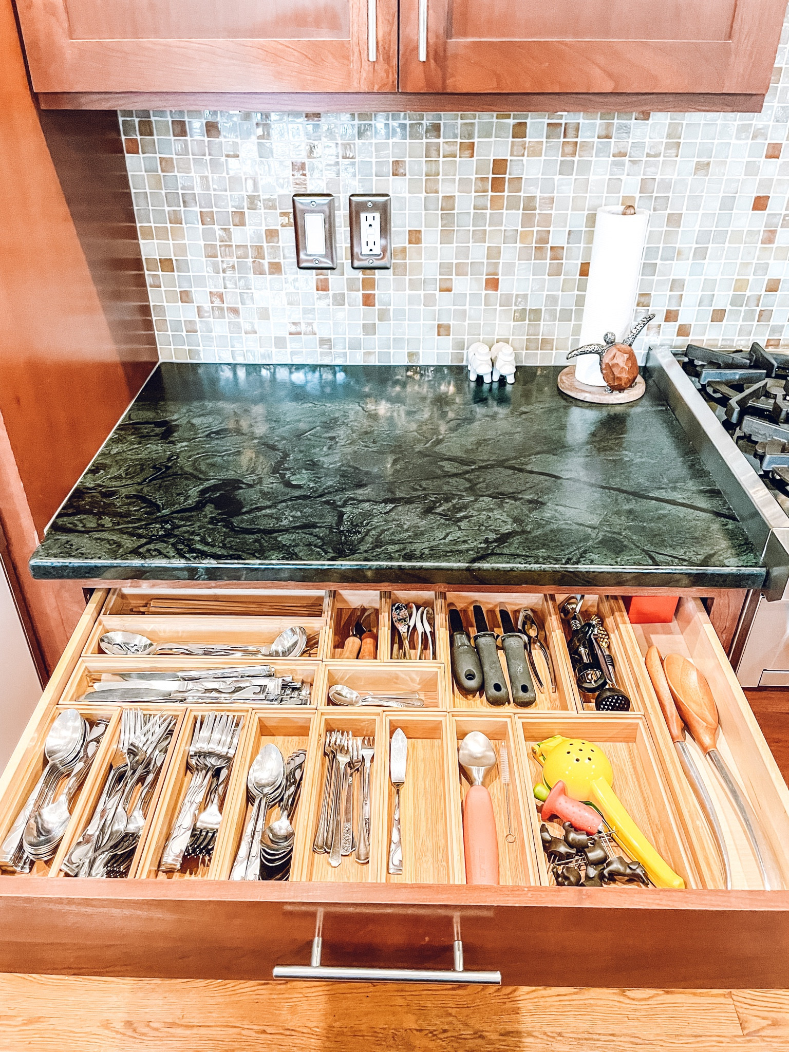 Kitchen Organization ✨ Bamboo Stacking Drawer Organizers. 