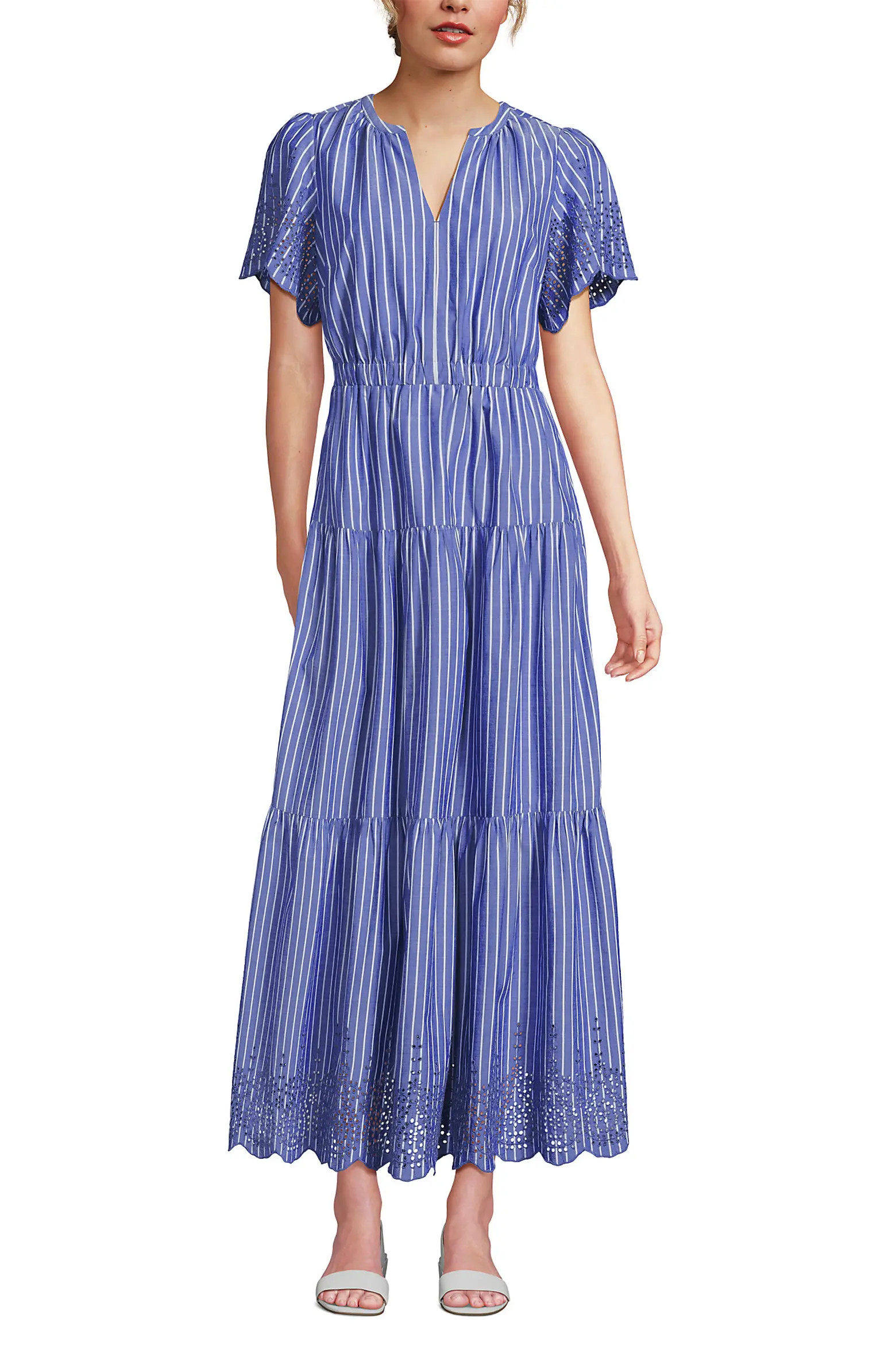 Tiered Cotton Poplin Eyelet Maxi Dress (Women) | Nordstrom | Nordstrom