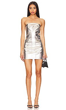 Lovers and Friends Mercury Faux Leather Mini Dress in Silver from Revolve.com | Revolve Clothing (Global)