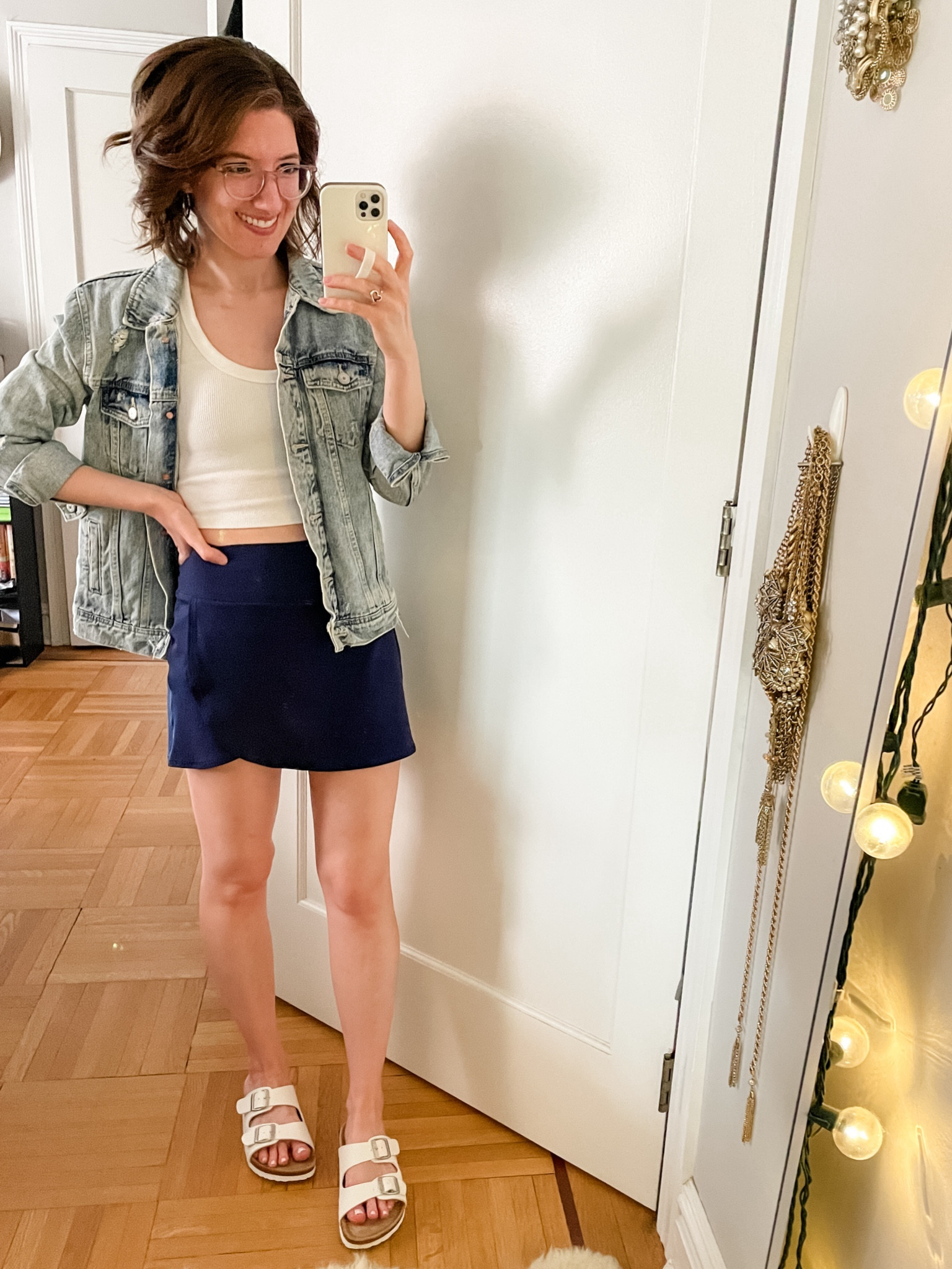Jacket: old. Linked a similar one
Cropped tank: TTS
skort: TTS
Sneakers: TTS

Tennis skirt | summer outfit | tennis outfit | skort outfit | travel outfit

#LTKFitness #LTKSummerSales #LTKTravel