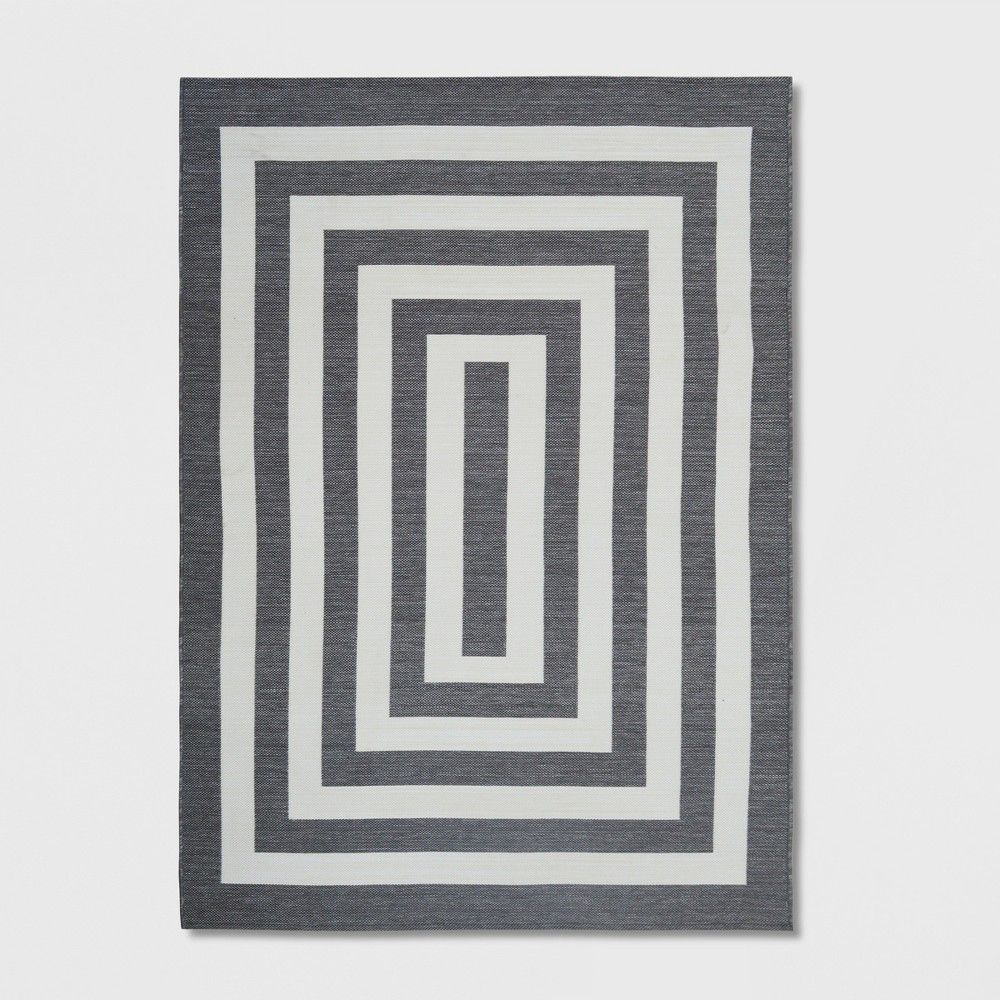 5' x 7' Mitre Stripe Outdoor Rug Gray - Project 62 | Target