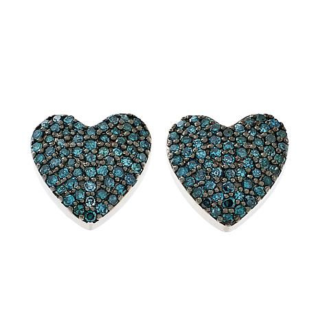 Colleen Lopez 1/2ctw Diamond Heart Stud Earrings - 21879761 | HSN | HSN