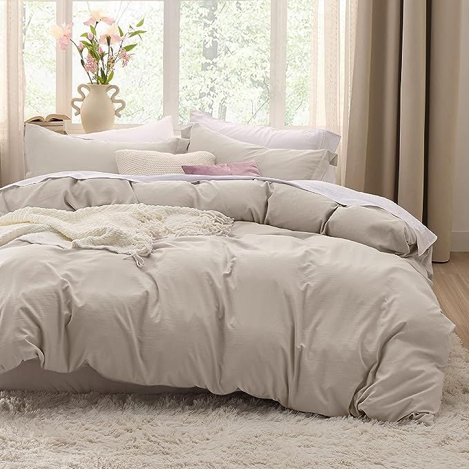 Bedsure Linen Oversized King Duvet Cover - Soft Prewashed Oversized King Duvet Cover Set, 3 Piece... | Amazon (US)