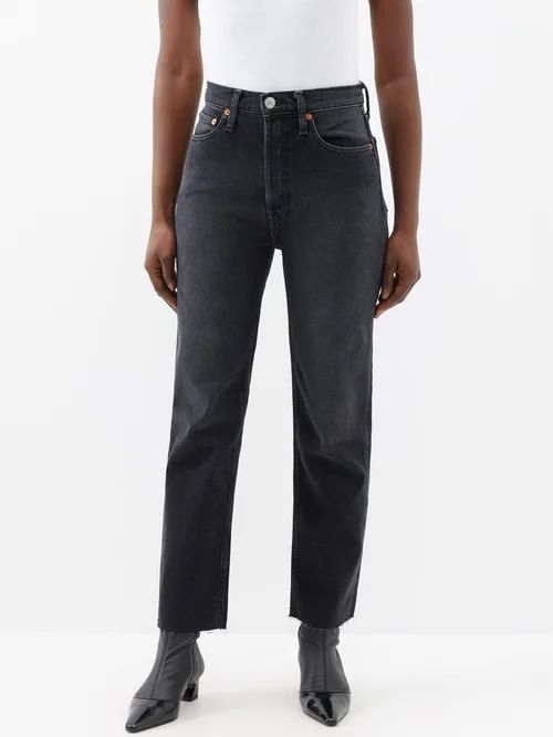 Re/Done - 70s Stove Pipe High-rise Jeans - Womens - Black | Matches (US)