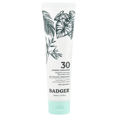 Badger, Face Mineral Sunscreen, SPF 30, 1.7 fl oz (50 ml) | iHerb