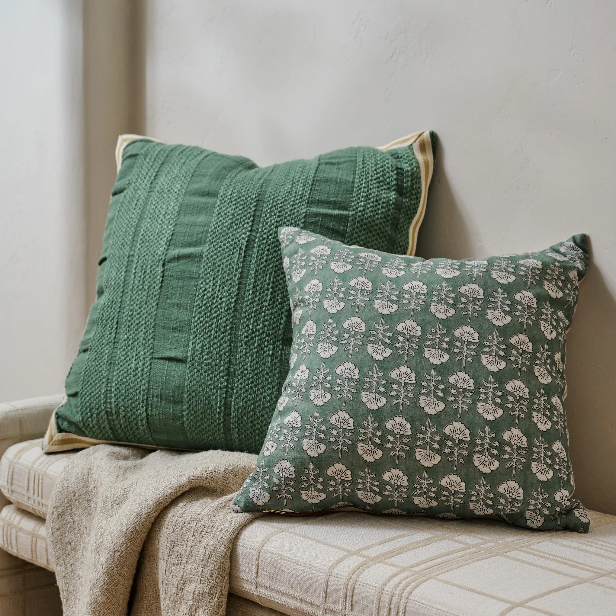 Flora Dusty Green Printed Pillow | Magnolia