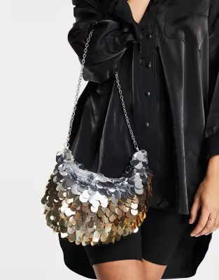 ASOS DESIGN shoulder bag with large sequin discs in metallic ombre | ASOS (Global)