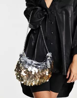 ASOS DESIGN shoulder bag with large sequin discs in metallic ombre | ASOS (Global)