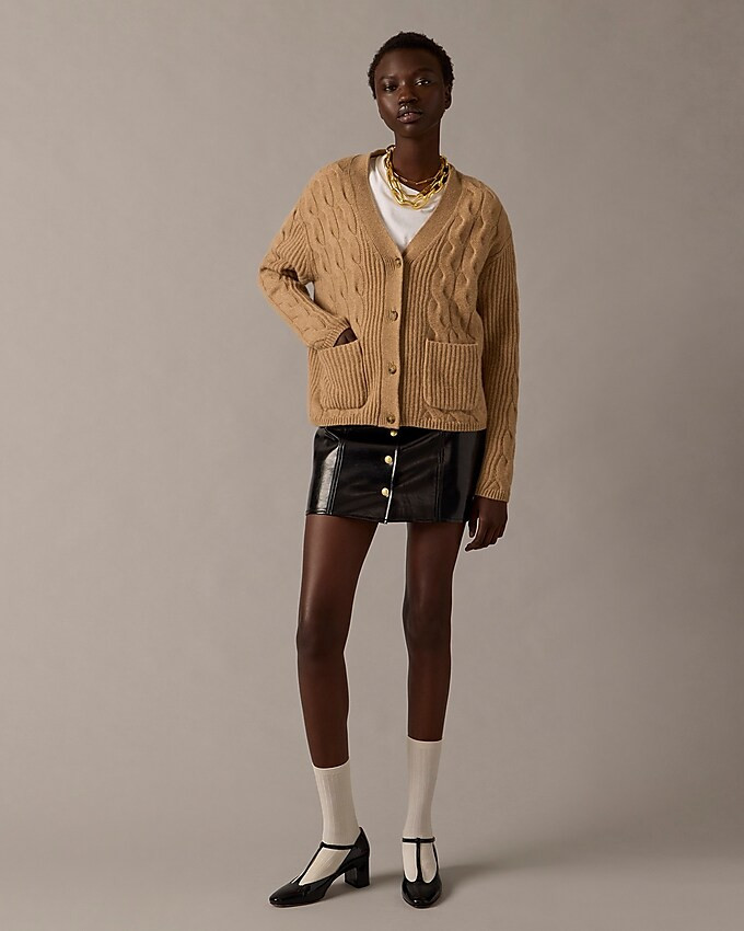 Collection cashmere cable-knit V-neck cardigan sweater | J. Crew US