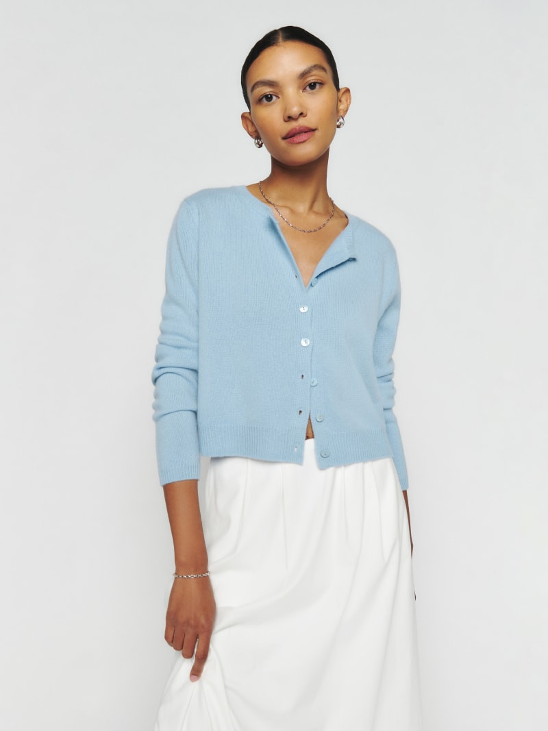 Clara Cashmere Crew Cardigan | Reformation (Global)