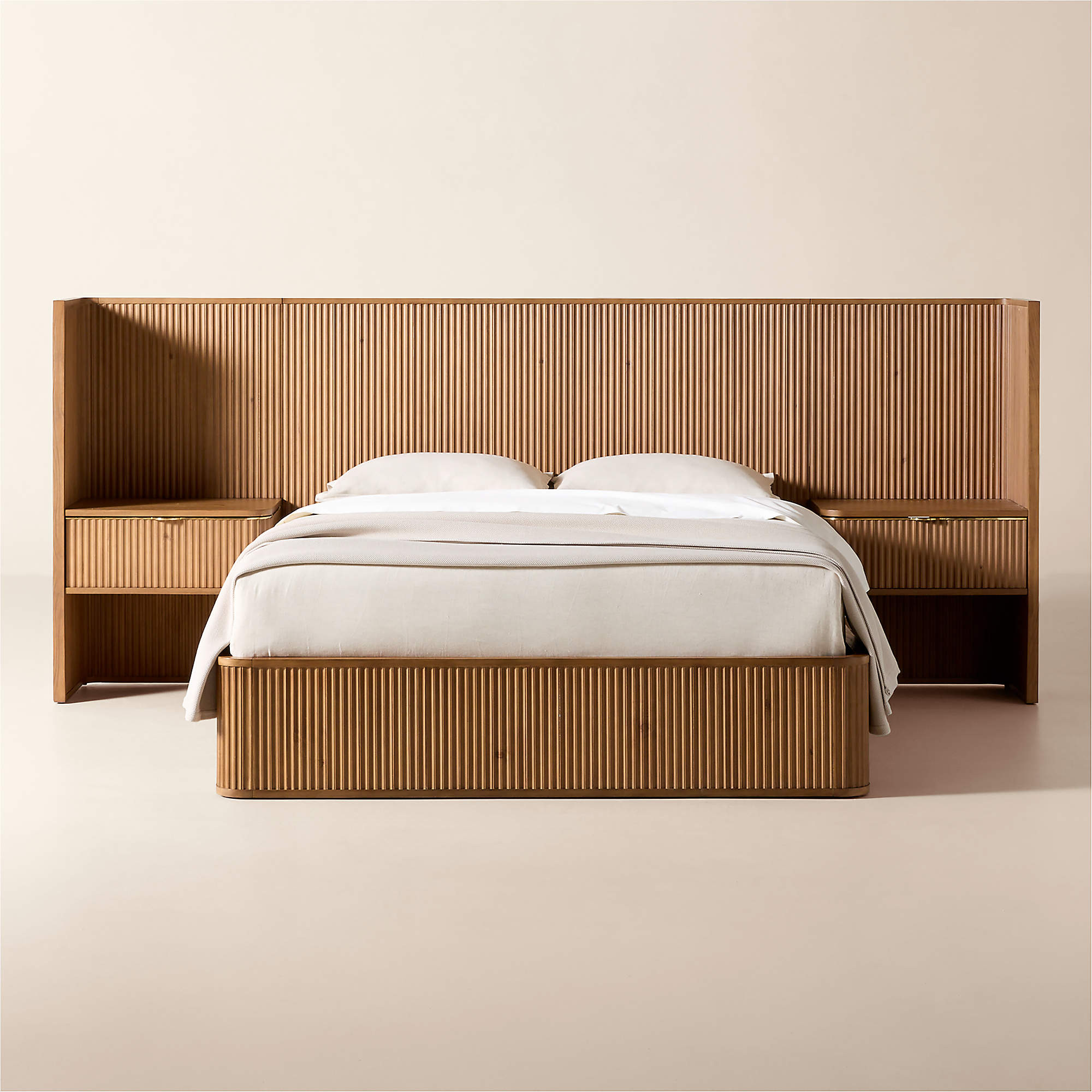 Davison Fluted Wood Canopy Bed | CB2 | CB2