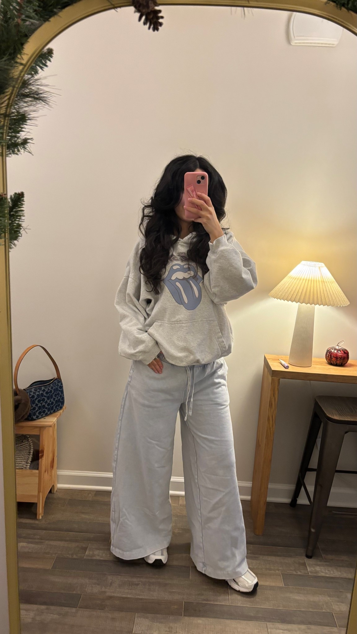 AE everyday luxe wide leg sweatpants (xs)
AE hoodie (old)
New balance 530 sneakers (navy)
These pants fit so well! I was worried they would be too long but they are the perfect length! 

#LTKFindsUnder50 #LTKSaleAlert #LTKPetite