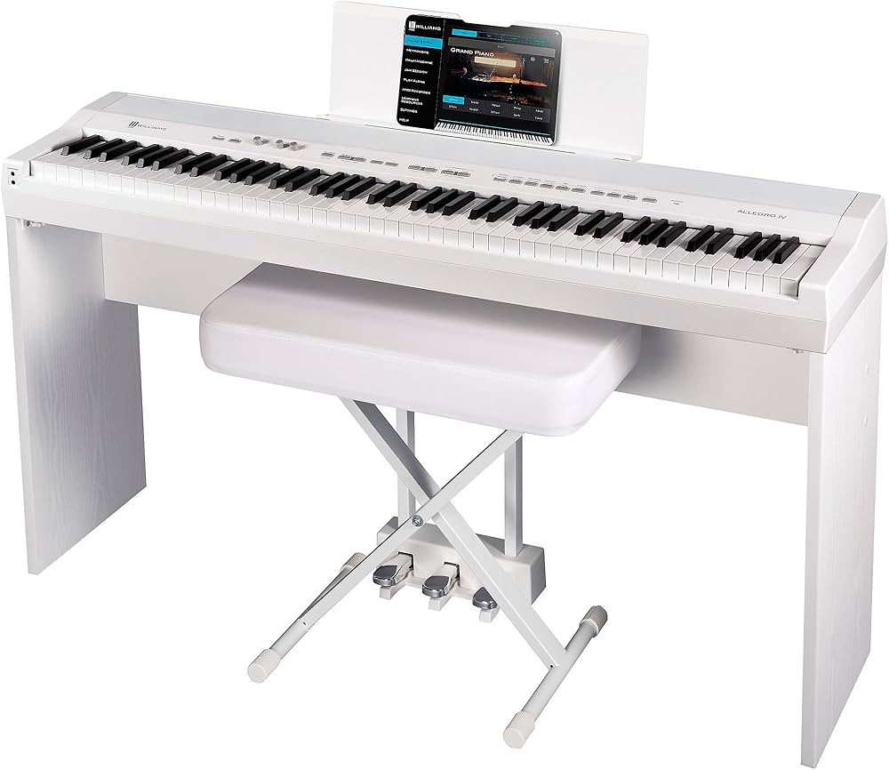 Williams Allegro IV In-Home Pack Digital Piano With Stand, Bench and Piano-Style Pedal (White) | Amazon (US)