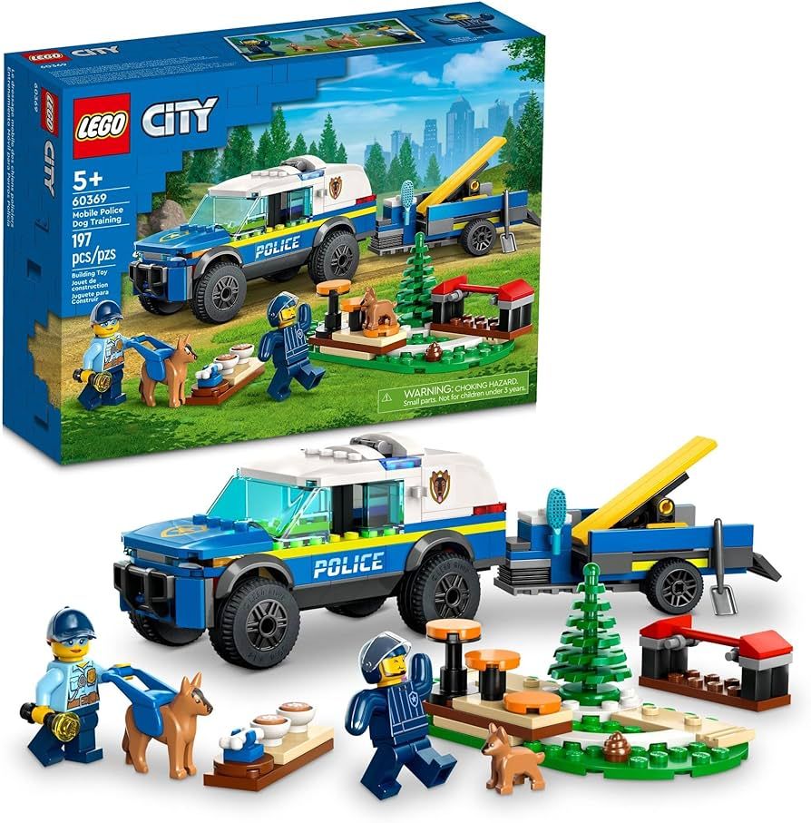LEGO City Mobile Police Dog Training 60369, SUV Toy Car with Trailer, Obstacle Course and Puppy F... | Amazon (CA)