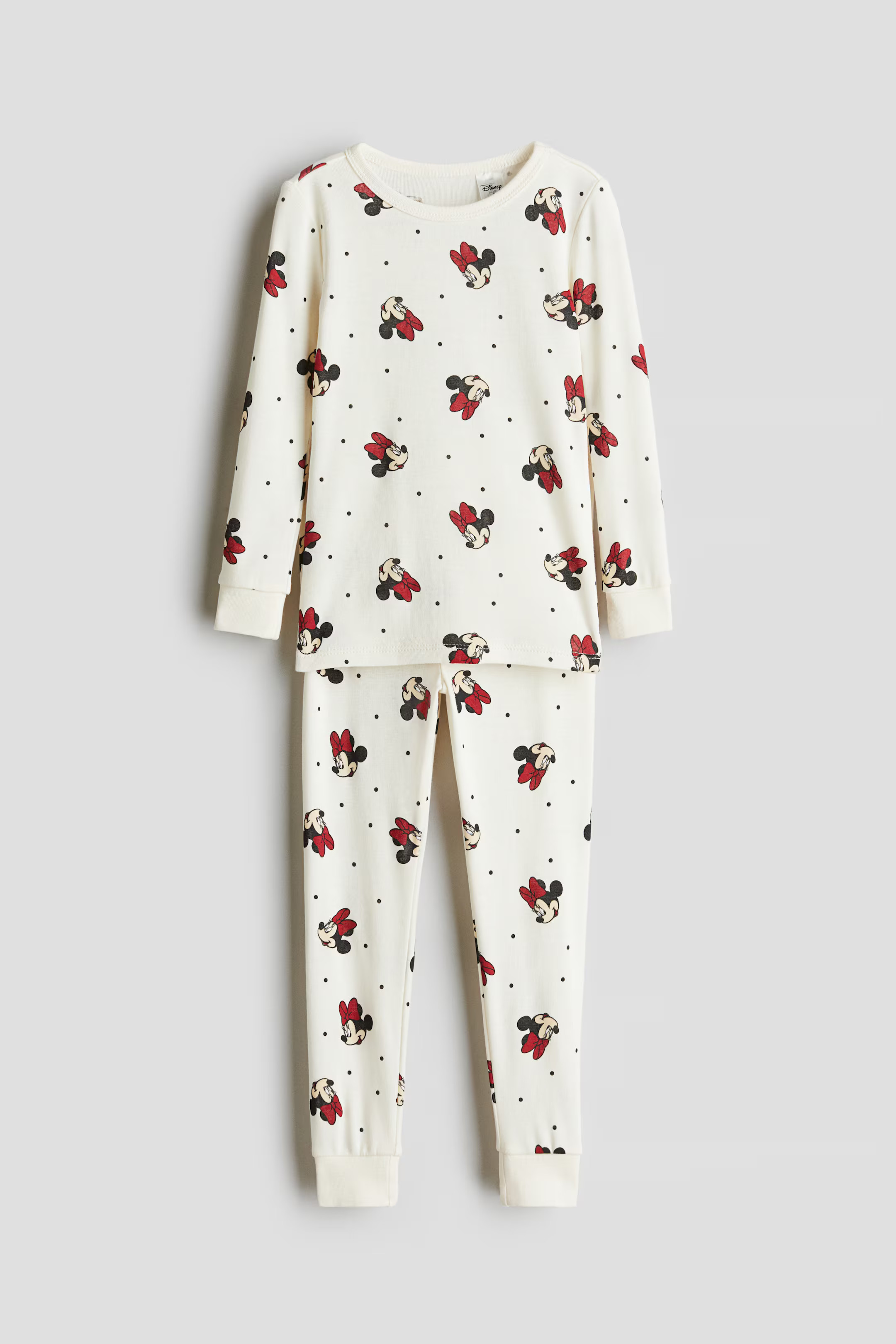 Snug Fit Cotton Jersey Pajamas - White/Minnie Mouse - Kids | H&M US | H&M (US + CA)