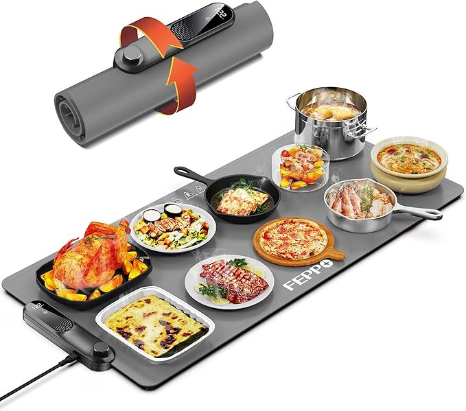FEPPO Food Warming Mat, (XXL 35”x16”) Electric Warming Trays for Buffets Party, Fast Full-Sur... | Amazon (US)