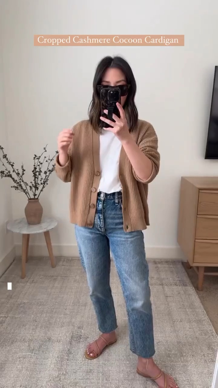 Jenni Kayne cropped cashmere cocoon cardigan. This is the cardigan I would recommend for petites. Super soft and comfy. Drapes beautifully. 

Use code RESET20 for 20% off. 

Cardigan - Jenni Kayne xxs
Tee - Everlane Medium
Jeans - Rag & Bone 25
Sandals - Reformation 5
Sunglasses - Celine 

Petite Style, Neutral outfit, capsule wardrobe, minimal style, street style outfits, Affordable fashion, Spring fashion, Spring outfit,

#LTKSeasonal #LTKshoecrush #LTKsalealert
