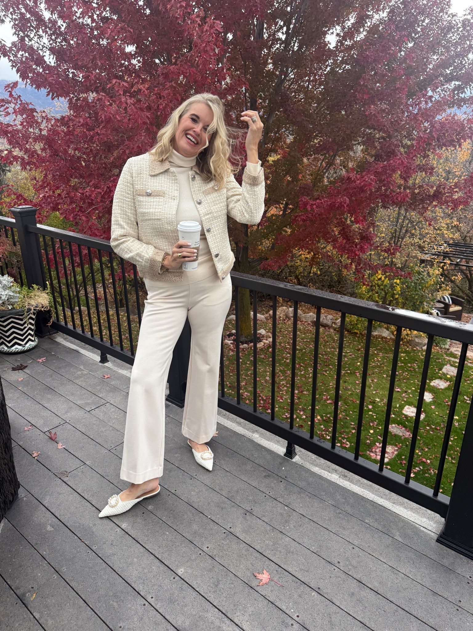  🚨$20 off $125 or $50 off $200

Chico’s for Fall and can take you from casual days to Thanksgiving dinner.

Classic and beautiful ivory outfit
Tweed Ladies Jacket tts 

Light  weight Ivory tunic sweater with rhinestone button sleeve detail tts 

Pointe knit pull on pant with side zipper pockets 

A rhinestone drop earring

#LTKSaleAlert #LTKStyleTip #LTKOver40