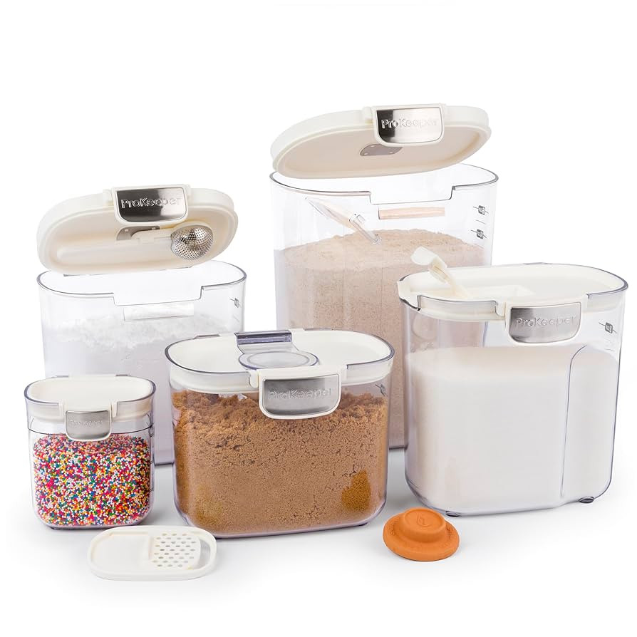 ProKeeper+ Airtight Food Storage Container Set – Clear Plastic Flour and Sugar Canister Set wit... | Amazon (US)
