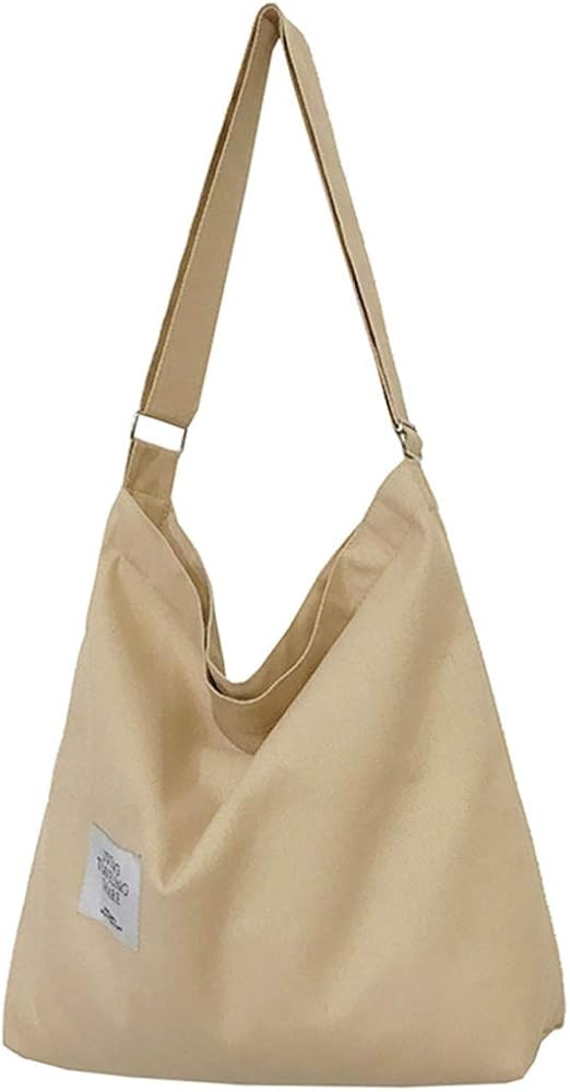 Covelin Women's Retro Large Size Canvas Shoulder Bag Hobo Crossbody Handbag Casual Tote | Amazon (US)