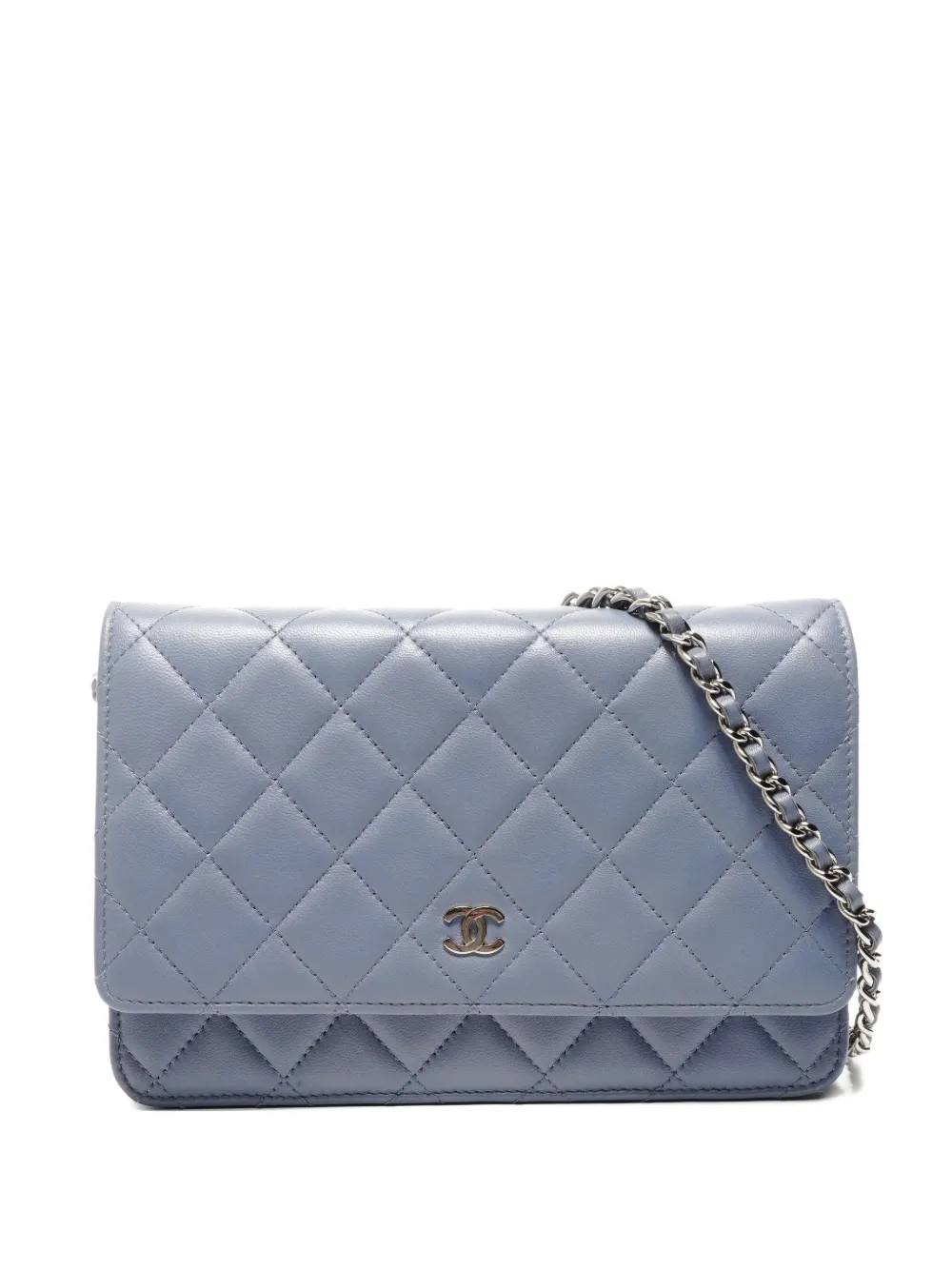 CHANEL Pre-Owned 2011 quilted chain wallet - Blue | Farfetch Global