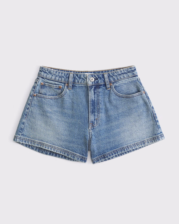 Curve Love High Rise 90s Cutoff Short | Abercrombie & Fitch (US)