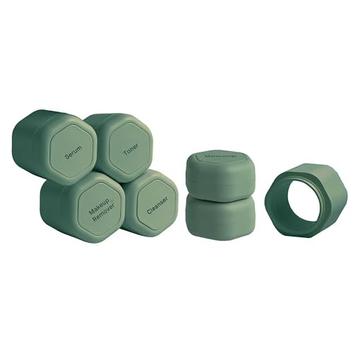 Cadence Travel Containers - Full Skincare Set - Magnetic Containers with Lids,Carry On Travel Essentials For Women/Men - 2 Small (0.56oz), 4 Medium Capsules (1.32oz), & Extender (1.43oz) - Eucalyptus | Amazon (US)