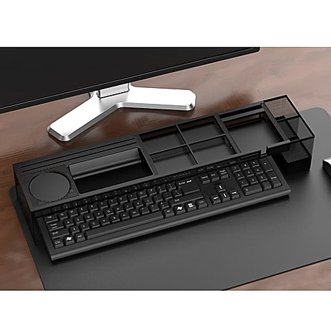 Mind Reader Axel Desk Organizer with Charging Station in Black | Bed Bath & Beyond