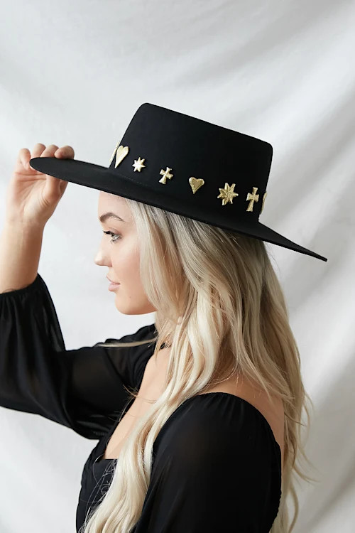 Celestial Black Wool Boater Hat | Lulus (US)