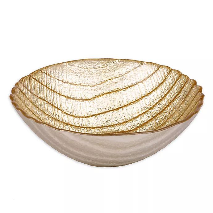 Classic Touch Trophy Wavy Glass Dessert Bowl in Gold | Bed Bath & Beyond
