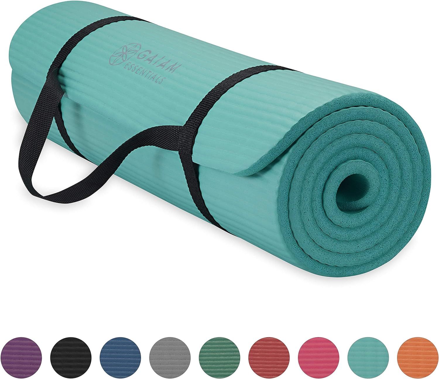 Gaiam Essentials Thick Yoga Mat Fitness & Exercise Mat with Easy-Cinch Yoga Mat Carrier Strap (72... | Amazon (US)