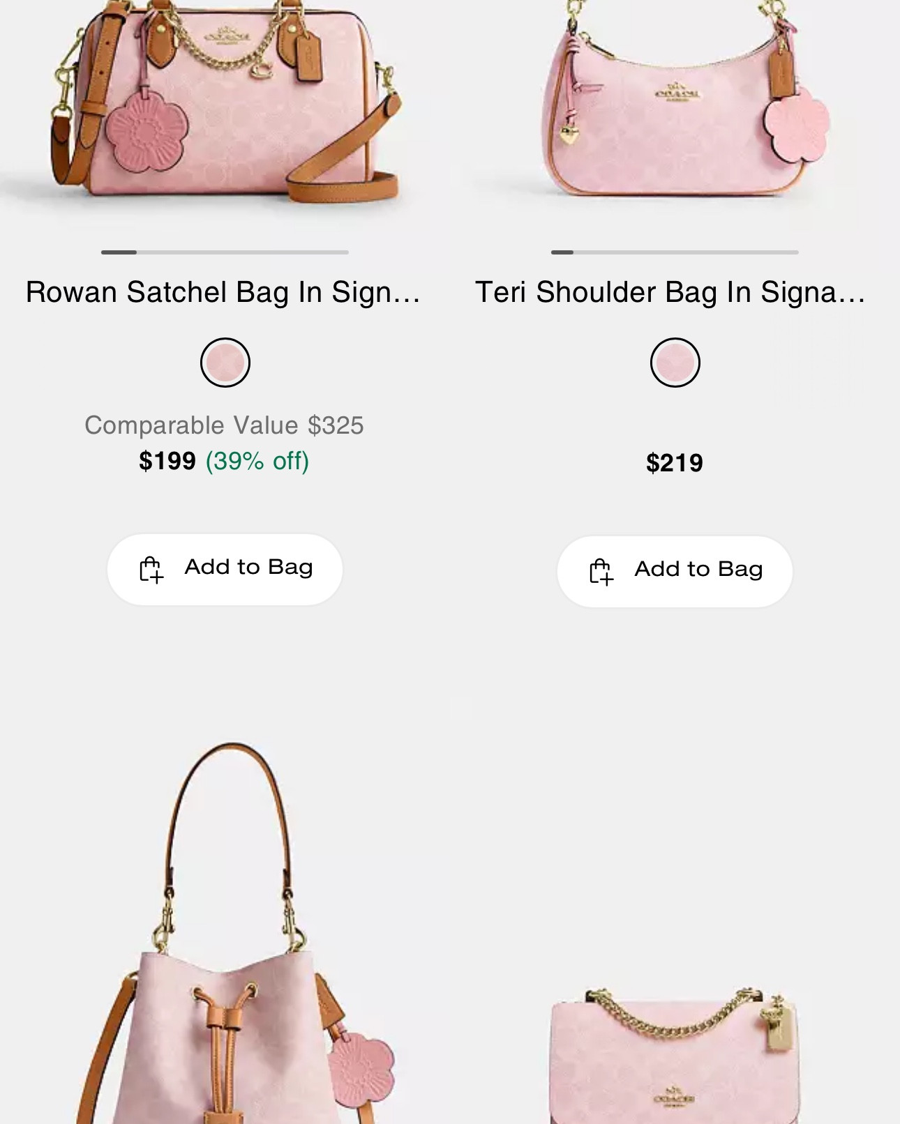 Coach outlet drop ! Powder pink, loved denim & loved canvas #coachoutlet