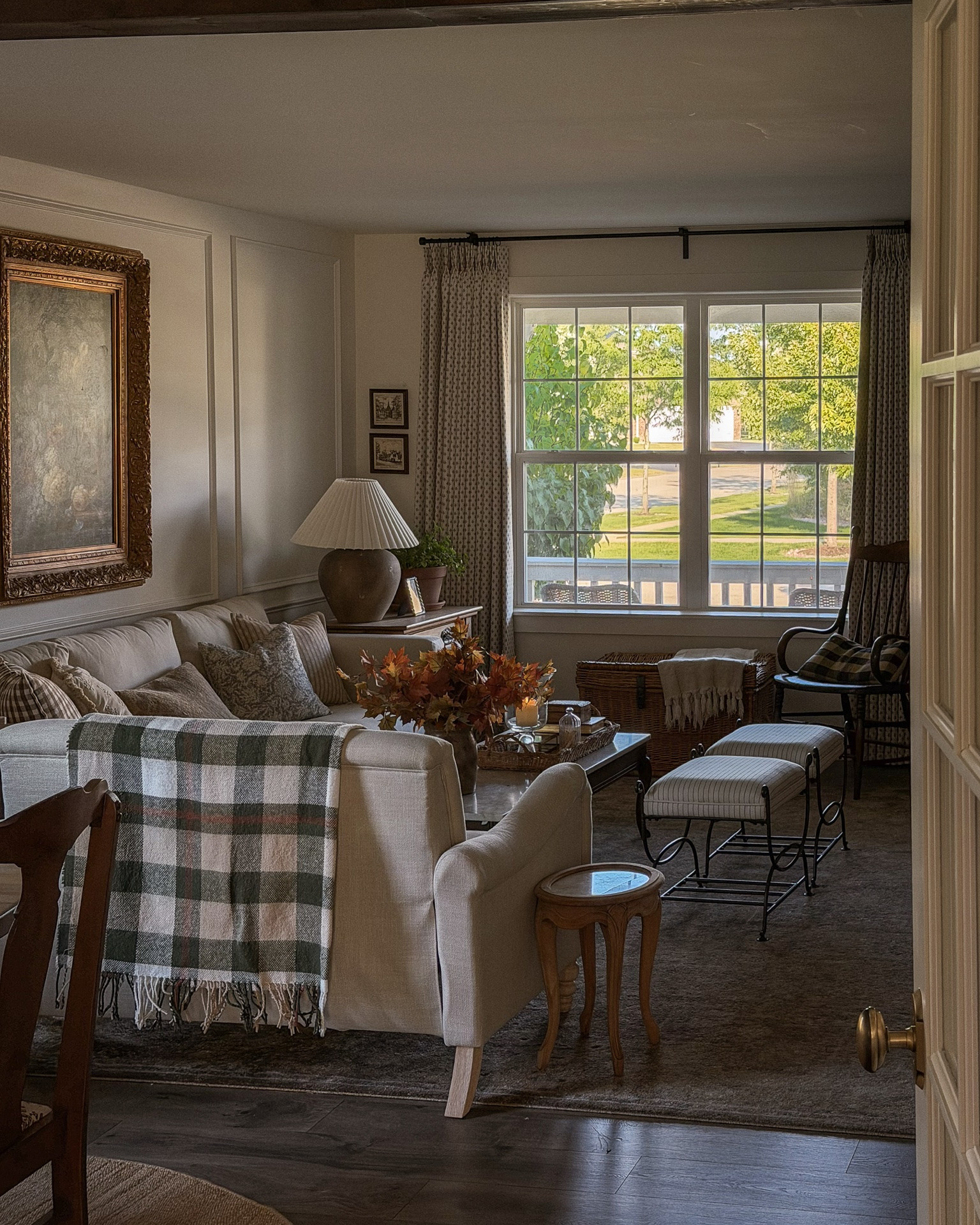 Loving how the living room is feeling for fall, especially with the new curtains. 🍁 Just soaking up all that green outside the windows while it lasts.

#LTKHome #LTKSeasonal #LTKSaleAlert