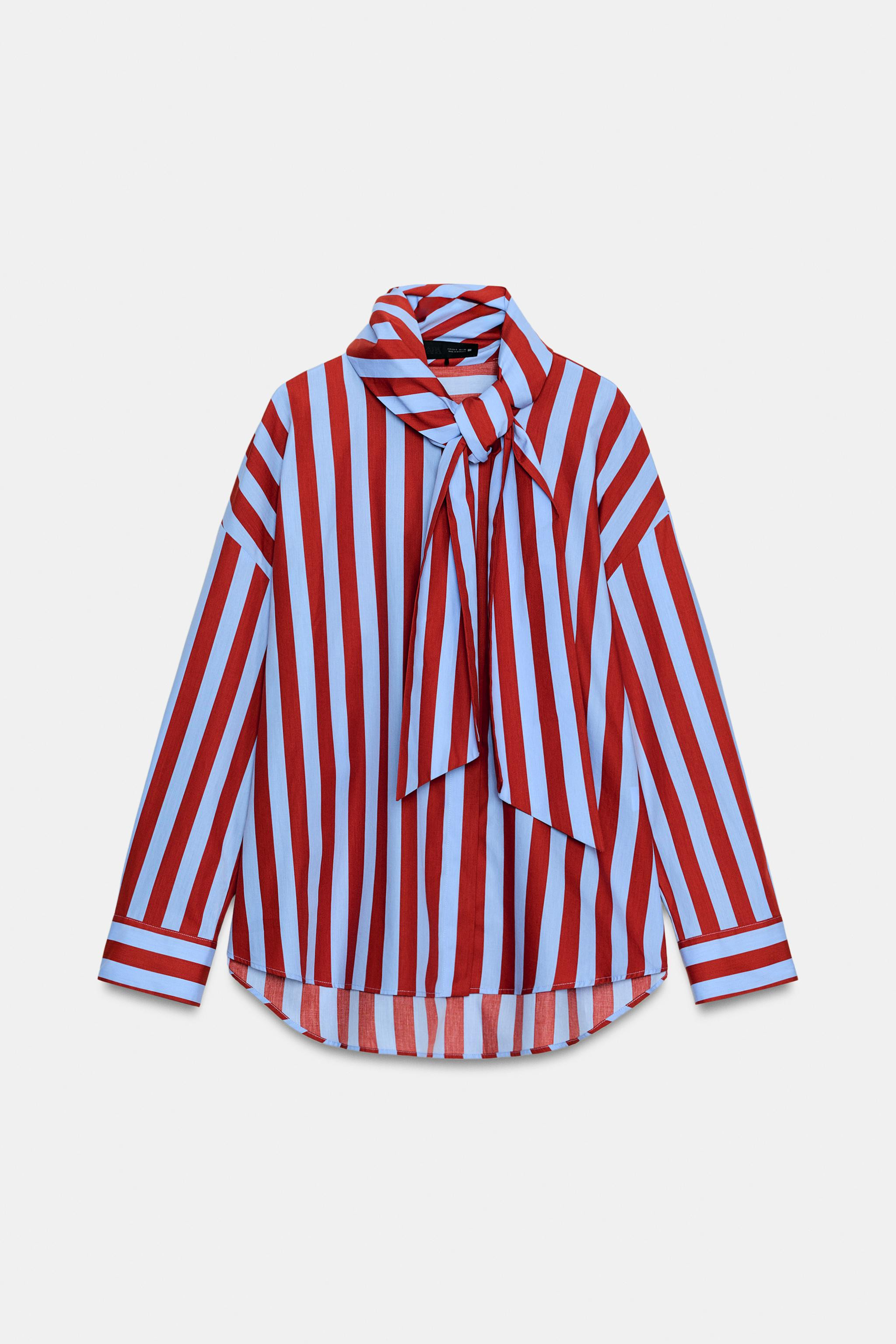 STRIPED SHIRT WITH BOW | Zara US