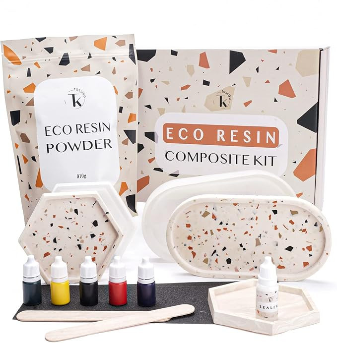 Tassika Kit de résine écologique pour débutants 0,9 kg, kit de résine Terrazzo, kit complet d... | Amazon (FR)