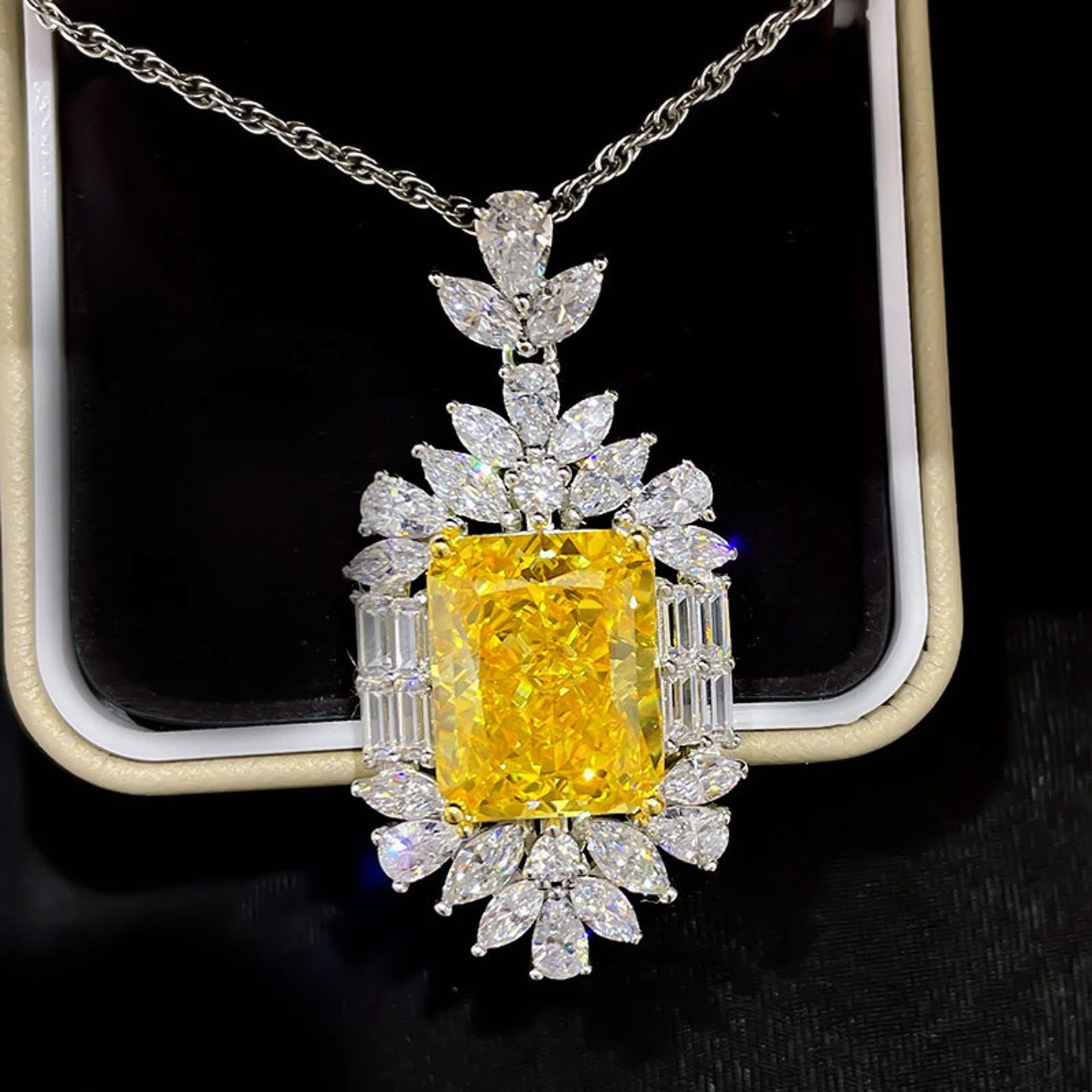 1215mm Luxury Yellow Diamond Necklace. Yellow Canary | Etsy | Etsy (US)
