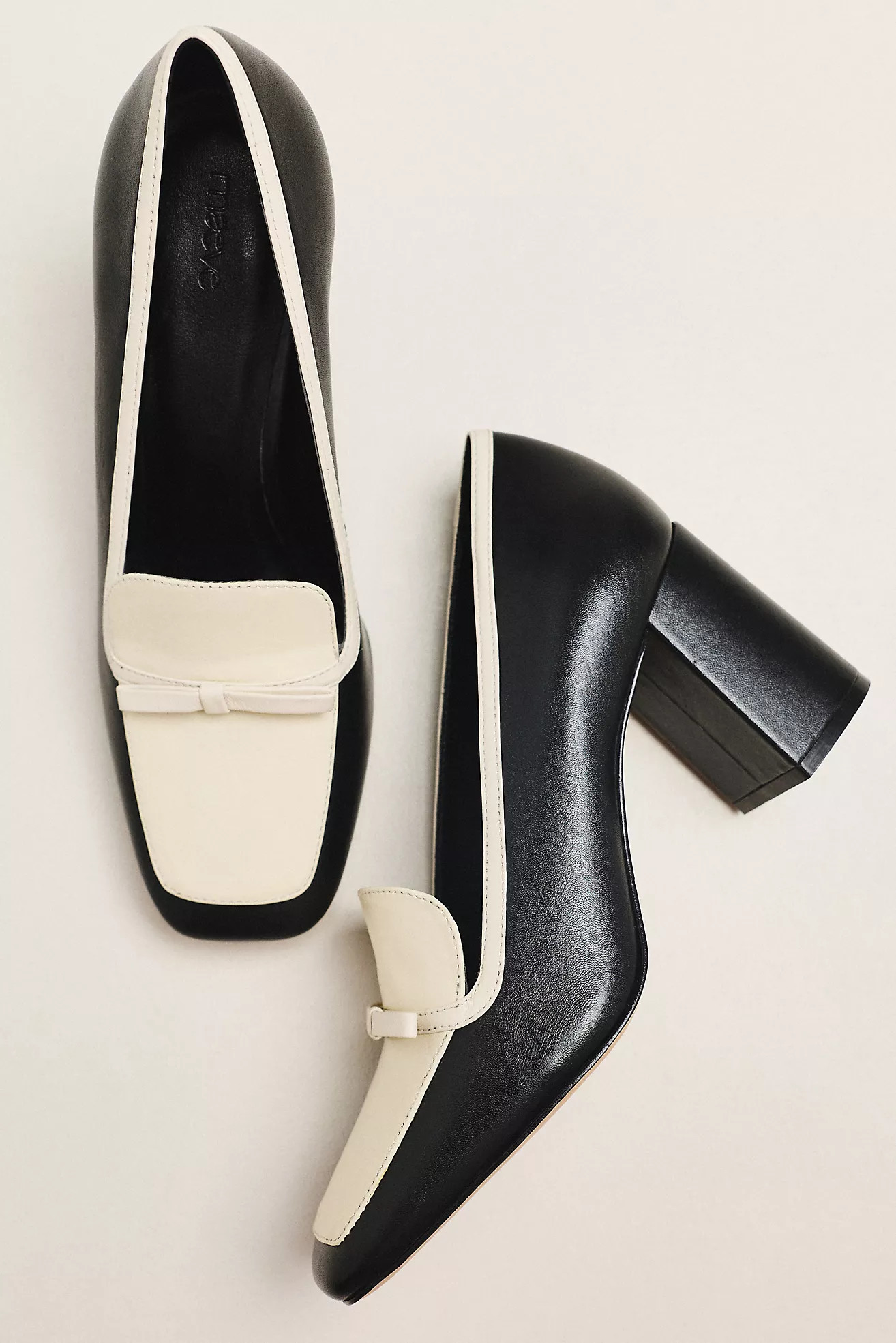 Maeve Bow Square Toe Heels | Anthropologie (US)