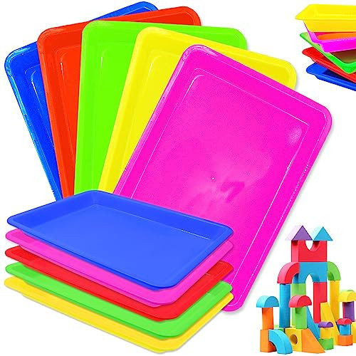 10 Pack Large Size Plastic Art Trays,5 Colors Arts and Crafts Organizer Tray,Kids Serving Tray for DIY Projects,Painting,Beads | Amazon (US)