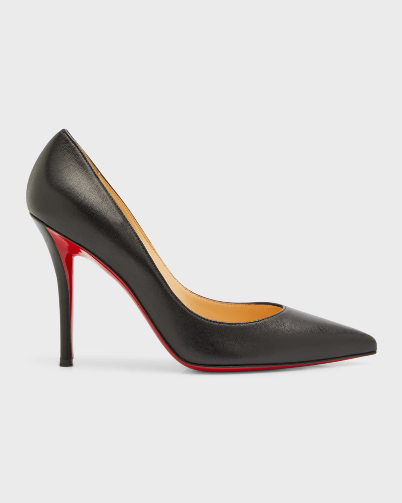 Christian Louboutin Apostrophy Leather Pointed Red-Sole Pumps | Neiman Marcus
