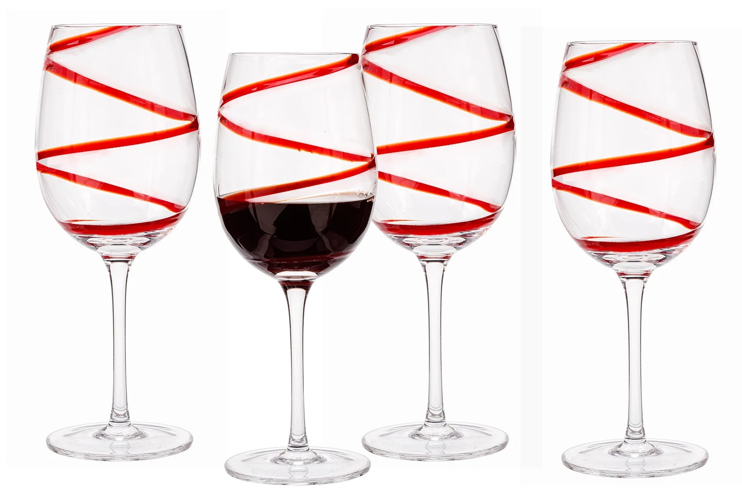 Holiday Time Red Swirl Red Wine 4pk | Walmart (US)