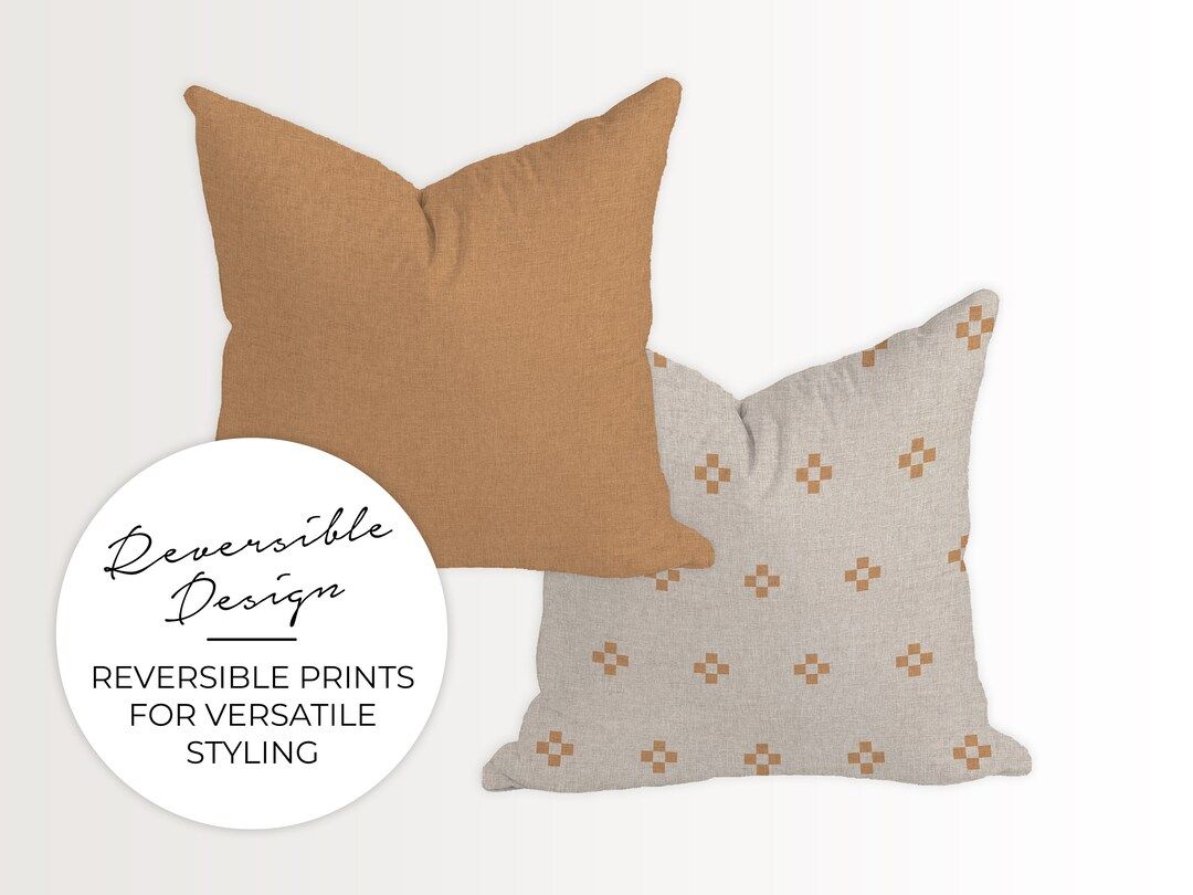 Reversible Terra Cotta Printed Pillow Cover | Etsy (US)