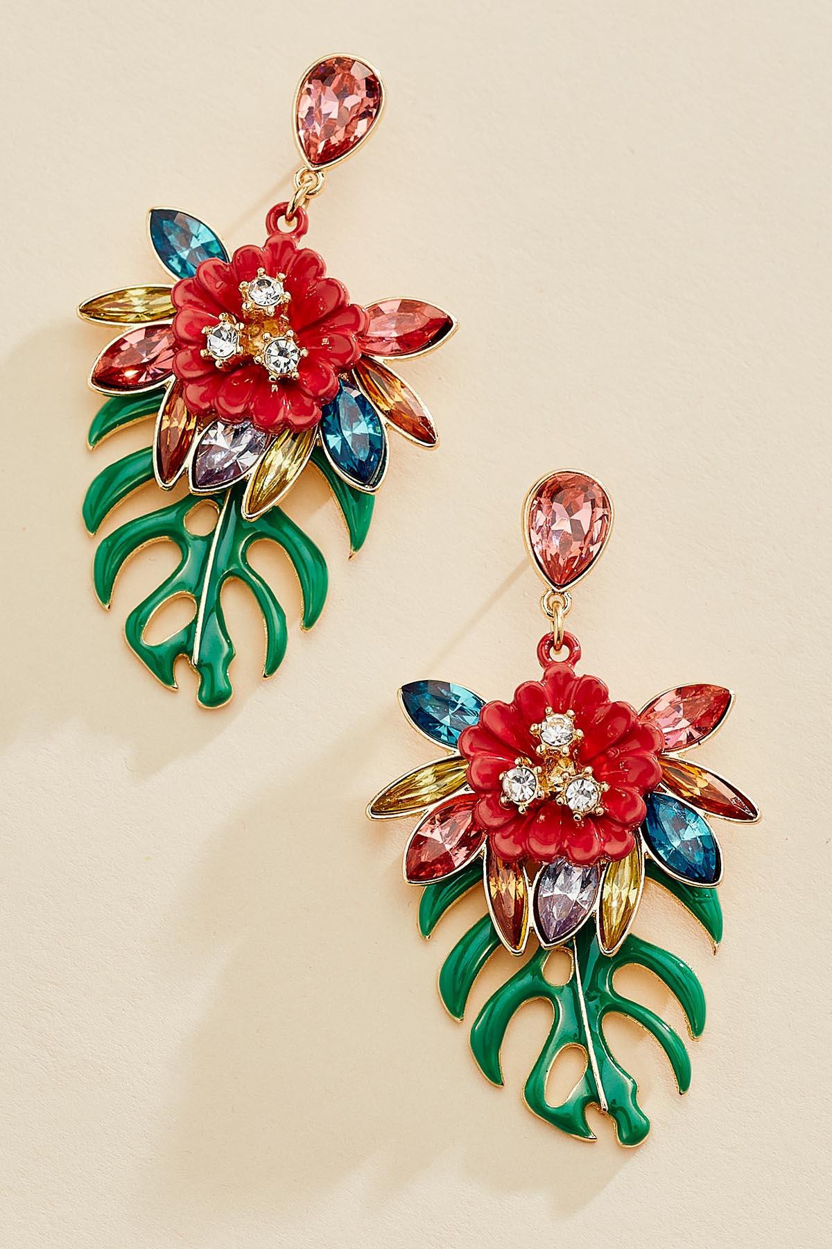 tropical palm leaf earrings | Versona