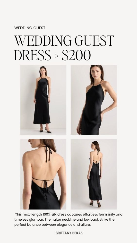 Wedding guest dress under $200. This black silk dress is on trend and works for all types of wedding dress codes. 

#LTKWedding #LTKFindsUnder100