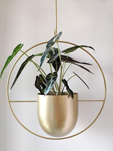Hiplus Boho Metal Plant Hanger,Metal Round Hanging Planter, Modern Planter, Mid Century Plant Holder | Amazon (US)